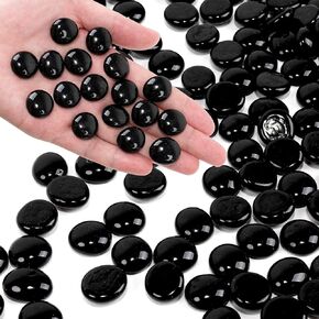 Clear Flat Glass Marbles, 1 lb Transparent Vase Filler Pebbles Gems, Decorative Glass Beads for Vases, Crafts, Floral, Mancala Stones, Centerpieces, Aquarium Rocks for Fish Tank (Approx. 80-100 PCS) in Saudi Arabia