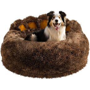 سرير كلب لطيف متوسط ​​الحجم، سرير للكلاب، سرير للحيوانات الأليفة مع غطاء قابل للغسل وقابل للإزالة، قفص بيض، إسفنج مقاوم للماء، سرير للكلاب (كاكي، L) in Kuwait