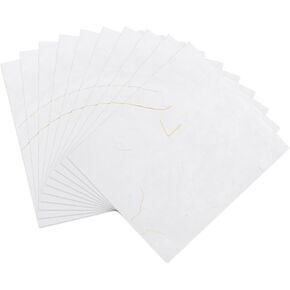 MECCANIXITY 10Pcs A4 Mulberry Paper, Natural Wood Fiber Semi-Prepared Rice Paper Sheets Handmade Decoupage Art Tissue for Calligraphy Drawing Writing Scrapbooking, Yellow Flowers 8.3"x11.7" in Saudi Arabia