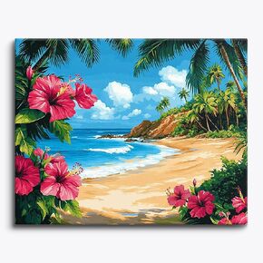 Craftoria Paint by Numbers for Adults 40"x50"cm Framed Luminous Florals 48 Colors in Saudi Arabia