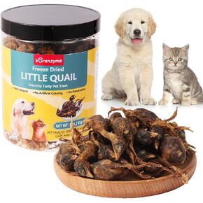 Freeze Dried Quail Treats for Dogs & Cats – Single Ingredient, High Protein Dog Treats, Grain Free, Easy Digestion, Healthy Training Rewards for Dogs & Cats, 3 oz in Kuwait