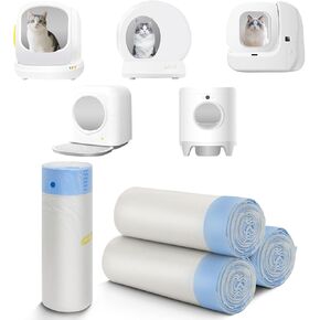 40 قطعة بفتحة 21.6 بوصة × طول 11.8 بوصة لصندوق فضلات القطط للتنظيف الذاتي، بطانات صندوق فضلات القطط الأوتوماتيكية البديلة، 2 أكياس قمامة برباط للروبوت، سميكة للغاية، (عبوتان/40 قطعة) in Kuwait