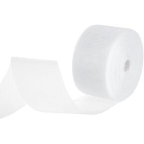 BENECREAT 54.6 ياردة من الستائر الشفافة، شريط رأس أبيض شبكي 4 بوصة، ستائر أقمشة مخيطة لخياطة المنزل وستائر النوافذ وإكسسوارات الملابس in Kuwait