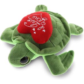 DolliBu I Love You Valentine من القطيفة على شكل سلحفاة بحرية كبيرة العين - حيوان سلحفاة لطيف محشو بقلب أحمر واسم هدية شخصية لعيد الحب، وعيد الميلاد، والذكرى السنوية، والتاريخ الرومانسي - 6 بوصات in Kuwait