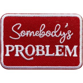 Somebody's Problem Red Patch, Sassy Western Size 3 Inches Iron On Embroidery Patches for Hats Clothes Backpacks Jeans, Funny Girly DIY Sew On Patches, Fabric Patches, Gift for Boy Girl Adult in Saudi Arabia