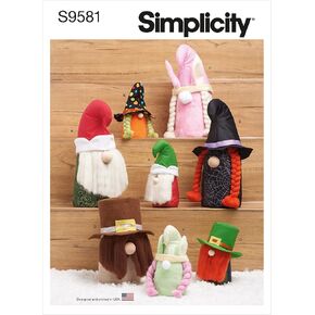 مجموعة أنماط خياطة التماثيل الفاخرة من Simplicity SS9581OS، رمز التصميم S9581، مقاس واحد in Kuwait