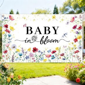 GodMax Baby in Bloom Backdrop Banner, Wildflower Baby Shower Decorations 3 x 5Ft Backdrop Banner Set in Saudi Arabia