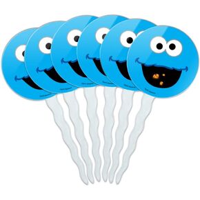 مجموعة تزيين أغطية الكب كيك بوجه كوكي مونستر من سيسامي ستريت مكونة من 6 قطع in Kuwait