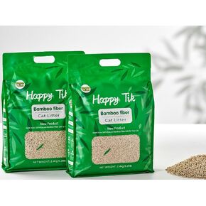 فضلات القطط المصنوعة من ألياف الخيزران النباتية، خضراء وصديقة للبيئة، قابلة للتنظيف وإعادة الإغلاق، خالية من الغبار، تكتل فوري، تحكم في الرائحة - عبوات متعددة (عبوتان) in Kuwait