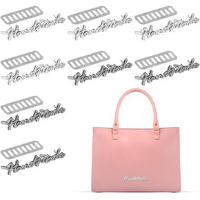 ملصق TIXIPEM مقاس 1.97 × 0.39 بوصة مصنوع يدويًا من الحروف المعدنية [8 قطع] - ملصقات خياطة مصنوعة يدويًا لحقائب المحفظة مع استخدام الرقائق لصناعة الحرف اليدوية والحقائب والإكسسوارات - [لون فضي/أسود] in Kuwait