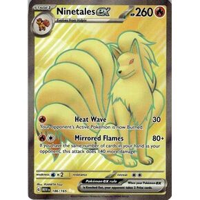 بوكيمون - Ninetales ex 186/165 - بوكيمون 151 - فن كامل نادر جدًا - بطاقة واحدة in Kuwait