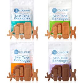 Tru-Colour Skin Tone Bandages Variety 4 Bag Pack (120 Count) in Kuwait