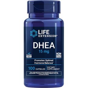 Life Extension DHEA 15mg - For Hormone Balance, Immune Support, Lean Muscle Mass, Anti-Aging, Bone and Sexual Health - Supports Memory & Mood - Gluten-Free, Non-GMO - 100 Capsules in Saudi Arabia