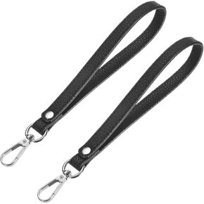 حزام معصم TIXIPEM [قطعتان] - حزام يد من جلد البولي يوريثان للمحفظة والمحفظة والقابض وحبل مفاتيح الهاتف المحمول - [بني-ذهبي-8.27 بوصة] حزام معصم بديل in Kuwait