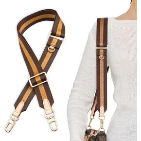 Wide Purse Strap Crossbody Replacement Strap for Handbags Adjustable Black and Brown Leather Purse Strap in Saudi Arabia