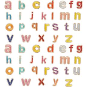 52PCS Mini A-Z Letter Iron on Patches, 26 Alphabet Theme Embroidered Applique Patch, Colorful Sew on Embroidery Patches for Clothes Backpack Jean Jacket Hat Bag DIY Sewing Craft Decoration in Saudi Arabia