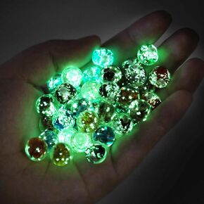 Luminous Glass Beads for DIY Craft Jewelry Making, Lampwork Loose Beads for Glow-in-The-Dark Bracelets (24pcs Royal Blue 12mm) in Kuwait