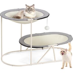 سرير أرجوحة مرتفع للقطط من Erinnyees، أكسفورد قابل للتنفس للأسر المتعددة القطط، مع شبكة قابلة للإزالة والغسل، وقاعدة مثلثة قوية وإطار فولاذي، وأثاث شبكي للحيوانات الأليفة للاستخدام الداخلي والخارجي in Kuwait