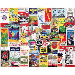 White Mountain 1000 Piece Jigsaw Puzzle USA Collage Puzzles with Large Pieces Gift for Adults and Family 24"x30" - US Maps & Travel Guides in Saudi Arabia