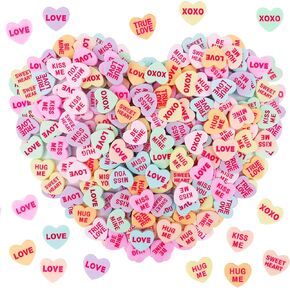 Valentines Conversation Heart Decor, 160 Pcs Valentine Vase Filler Valentine's Day Heart Ornament for Floating Candles Sweet Floral Arrangement Home Decoration Centerpieces for Tables Mantel in Kuwait