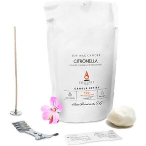 Phoenix Wick Candle Making Kit – Transform Anything Into A Candle – Candle Making Kit with Wick + 14oz Wax (Citronella Scent) in Saudi Arabia