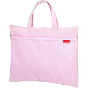 حقيبة مشروع Needlepoint مقاس 13.6 بوصة × 11 بوصة، حقيبة شبكية بسحاب وجيب مزدوج وحقيبة حمل مقاومة للماء مع مقبض لتنظيم الخياطة وتخزين الفنون وكتب التلوين ومستلزمات التطريز المتقاطعة (وردي) in Saudi Arabia