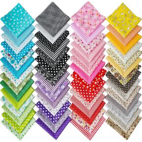 56pcs 10 x 10 inches Floral Precut Fabric Squares Cotton Fabric Bundles for DIY Quilting Sewing Patchwork Crafts in Saudi Arabia