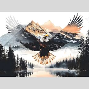 ألغاز للكبار 500 قطعة، ألغاز صور النسر - حديقة النسر، أحجية النسور المستحيلة، الحجم النهائي 20.47 * 14.96 بوصة، مع ملصق 1:1، حرف على الظهر in Kuwait