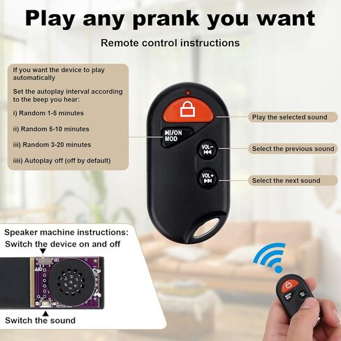 Screaming Goat Prank Noise Maker with Remote Control, 8 Funny Goat Screams Hidden Sound Prank Gag for Adults Kids Home School Party (Purple) in Saudi Arabia