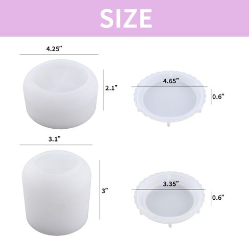 BIGEBO 2PCS Large Jar Resin Mold with Lid, Creative Epoxy Pot Molds for Trinket Planter & DIY Crafts Silicone Jar Molds Candy Jewelry Storage Boxes in Saudi Arabia