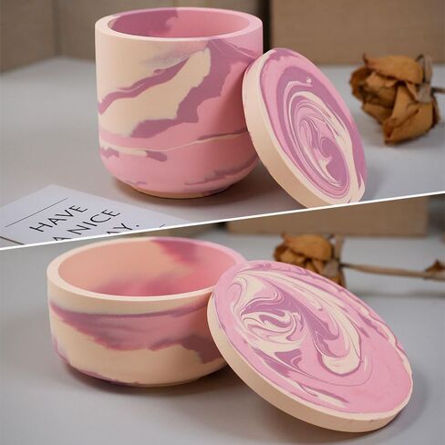 BIGEBO 2PCS Large Jar Resin Mold with Lid, Creative Epoxy Pot Molds for Trinket Planter & DIY Crafts Silicone Jar Molds Candy Jewelry Storage Boxes in Saudi Arabia