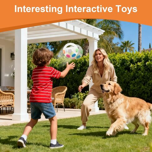 The Mellow Dog Calming Ball with Handle, Interactive Football Shape Dog Toy Squeaky Calming Balls for Medium Large Breeds in Kuwait