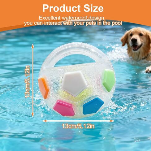 The Mellow Dog Calming Ball with Handle, Interactive Football Shape Dog Toy Squeaky Calming Balls for Medium Large Breeds in Kuwait