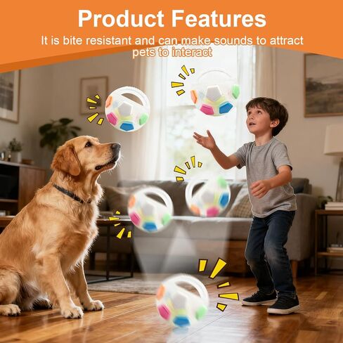The Mellow Dog Calming Ball with Handle, Interactive Football Shape Dog Toy Squeaky Calming Balls for Medium Large Breeds in Kuwait