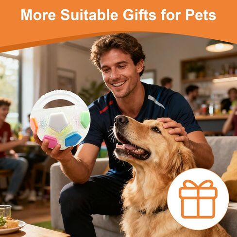 The Mellow Dog Calming Ball with Handle, Interactive Football Shape Dog Toy Squeaky Calming Balls for Medium Large Breeds in Kuwait