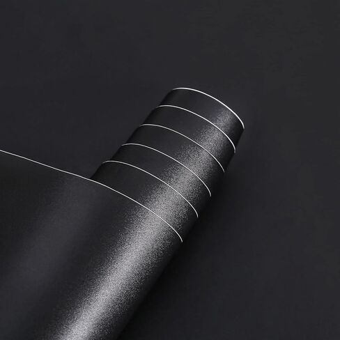 Arthome 11.8''x100'' ورق اتصال أسود، ورق حائط ذاتي اللصق مقاوم للماء من الفينيل PVC اللامع، مقاوم للزيت، ورق حائط أسود، ورق فينيل لسطح غطاء الأثاث، كونترتوب، مطبخ، بطانة رف in Kuwait