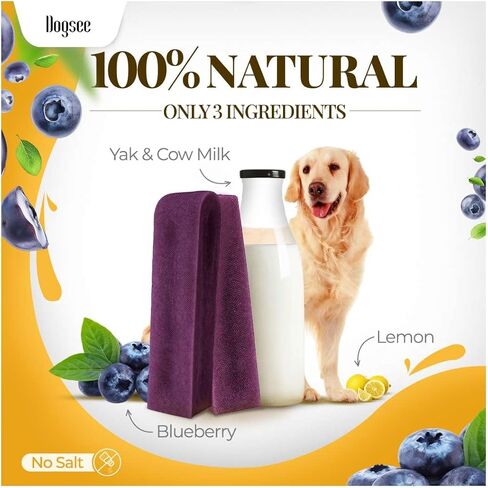 Dogsee Blueberry Flavor Himalayan Yak Cheese Dental Chews for Dogs - (Large 4)| Dog Treats Healthy | Cleans Teeth & Freshens Breath | No Grain, No Gluten | Dog Chews Rawhide Free in Saudi Arabia