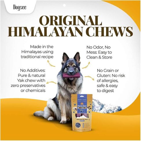 Dogsee Blueberry Flavor Himalayan Yak Cheese Dental Chews for Dogs - (Large 4)| Dog Treats Healthy | Cleans Teeth & Freshens Breath | No Grain, No Gluten | Dog Chews Rawhide Free in Saudi Arabia