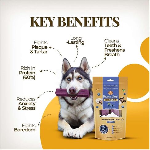 Dogsee Blueberry Flavor Himalayan Yak Cheese Dental Chews for Dogs - (Large 4)| Dog Treats Healthy | Cleans Teeth & Freshens Breath | No Grain, No Gluten | Dog Chews Rawhide Free in Saudi Arabia