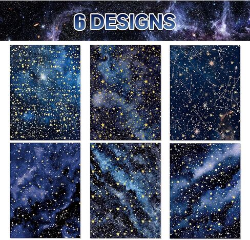 12 Sheets Starry Night Wrapping Paper Watercolor Gold Stars Gift Wrap Paper Bulk Folded Flat for Birthday, Wedding, DIY Crafts, Holiday Presents, Baby Showers, Anniversary Decor, 19.7 x 27.6 Inch in Saudi Arabia
