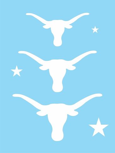 استنسل من Joanie Western Texas Longhorn Stencil Barn Star Southwest Bull Steer أشكال لافتات DIY 9 بوصة × 12 بوصة in Kuwait