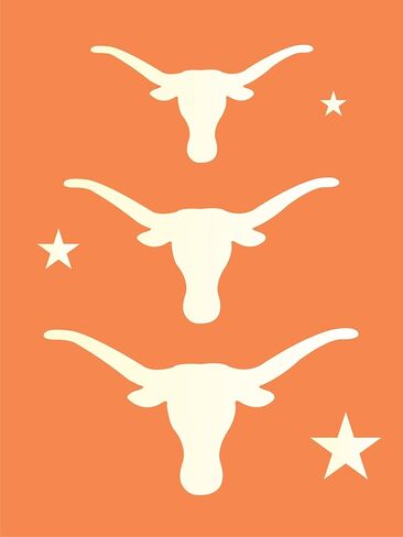 استنسل من Joanie Western Texas Longhorn Stencil Barn Star Southwest Bull Steer أشكال لافتات DIY 9 بوصة × 12 بوصة in Kuwait