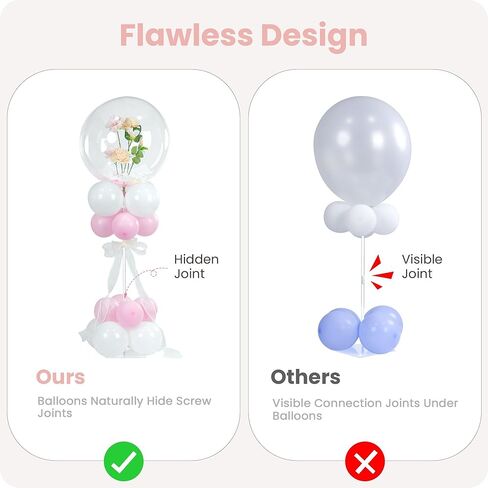 YALLOVE Balloon Stands for Table Set of 4, Adjustable Height 15.75 Inch, 23.62 Inch Balloon Centerpiece Stand, Acrylic Balloon Stick Holder with Base for Party Decorations (Balloons Not Included) in Saudi Arabia