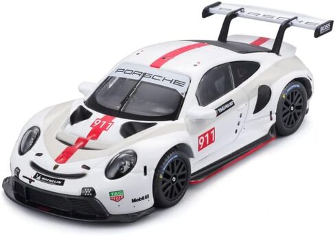 911 RSR #911 White with Red Stripe and Graphics Race Series 1/43 Diecast Model Car by Bburago 38302 in Saudi Arabia