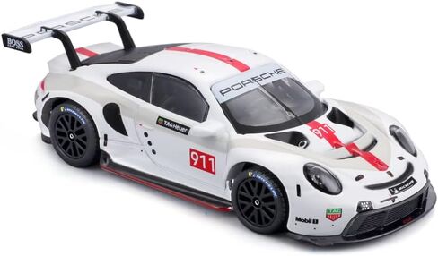 911 RSR #911 White with Red Stripe and Graphics Race Series 1/43 Diecast Model Car by Bburago 38302 in Saudi Arabia