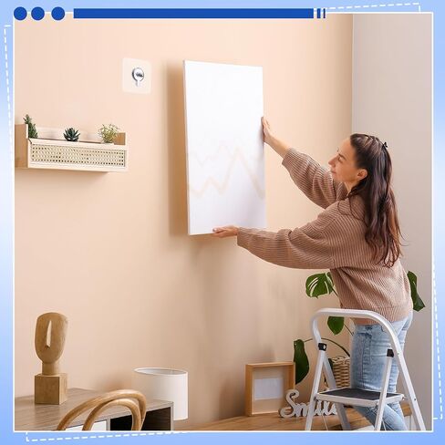 45 Pack Picture Hangers Without Nails, 30lb Heavy Duty No Drill Adhesive Hooks Waterproof Hanging Hook for Bathroom Kitchen, Transparent Sticky Hooks for Frames in Saudi Arabia
