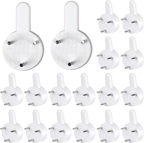 36Pcs Plastic Non-Trace Wall Picture Hooks Concrete Wall Hooks Invisible Hard Walls Hook Frame Hangers for Hanging Picture Photo Frame 1*0.6 inch (White) in Saudi Arabia