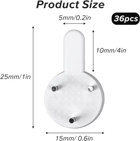 36Pcs Plastic Non-Trace Wall Picture Hooks Concrete Wall Hooks Invisible Hard Walls Hook Frame Hangers for Hanging Picture Photo Frame 1*0.6 inch (White) in Saudi Arabia