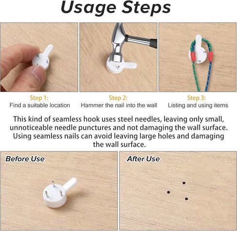 36Pcs Plastic Non-Trace Wall Picture Hooks Concrete Wall Hooks Invisible Hard Walls Hook Frame Hangers for Hanging Picture Photo Frame 1*0.6 inch (White) in Saudi Arabia