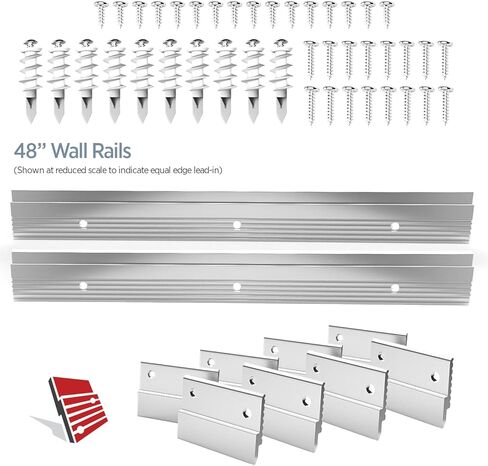 Monarch Metal MF375 Z Clip Kit – Two 48" Rails – Aluminum Z Bar Hanging System with 2" Clips, Screws & Drywall Anchors – MF375H4-48Kit in Saudi Arabia